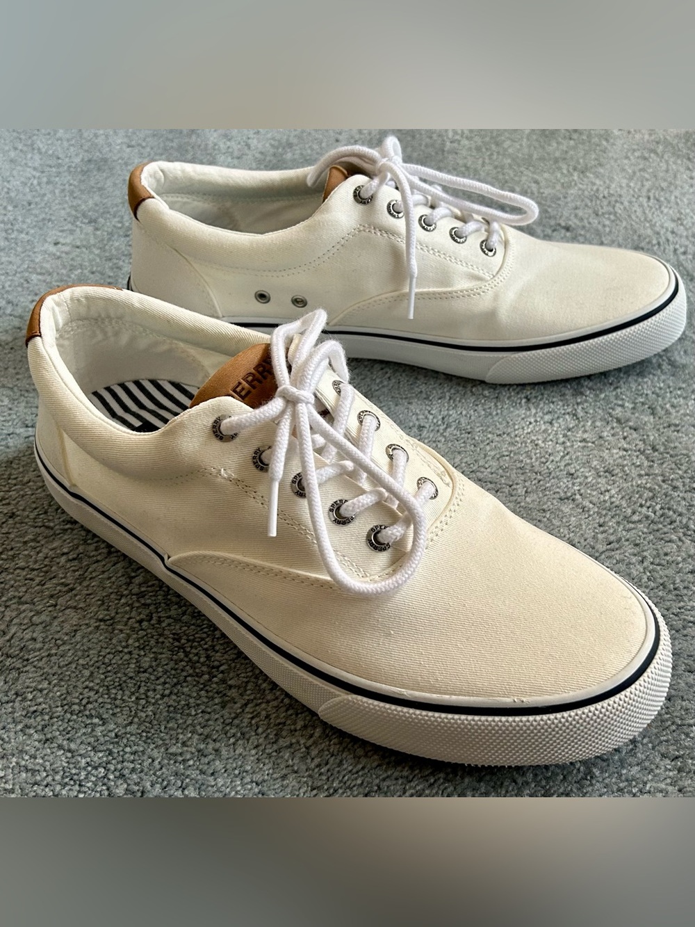 Sperry CVO Striper II Canvas Sneakers - 10.5 - White - BNWOB